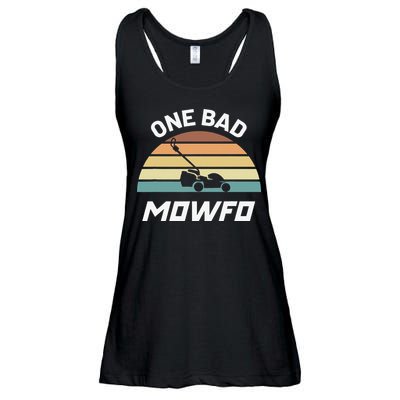 One Bad Mowfo Funny Lawn Care Mowing Gardener Father's Day Ladies Essential Flowy Tank
