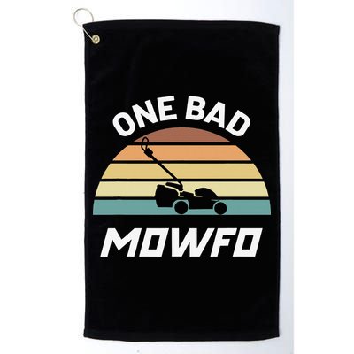 One Bad Mowfo Funny Lawn Care Mowing Gardener Father's Day Golf Towel