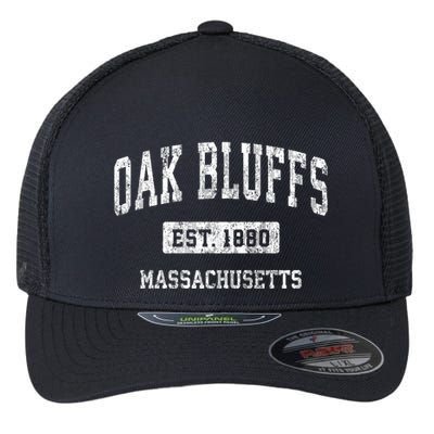 Oak Bluffs Massachusetts Ma Vintage Sports Established Flexfit Unipanel Trucker Cap
