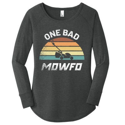 One Bad Mowfo Funny Lawn Care Mowing Gardener Fathers Women's Perfect Tri Tunic Long Sleeve Shirt