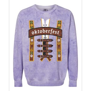 Oktoberfest Bavarian Munich Beer Lederhosen Suspenders Colorblast Crewneck Sweatshirt