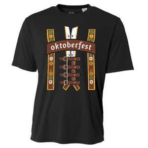 Oktoberfest Bavarian Munich Beer Lederhosen Suspenders Cooling Performance Crew T-Shirt