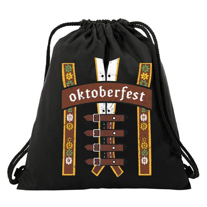 Oktoberfest Bavarian Munich Beer Lederhosen Suspenders Drawstring Bag