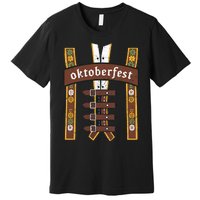 Oktoberfest Bavarian Munich Beer Lederhosen Suspenders Premium T-Shirt