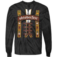 Oktoberfest Bavarian Munich Beer Lederhosen Suspenders Tie-Dye Long Sleeve Shirt