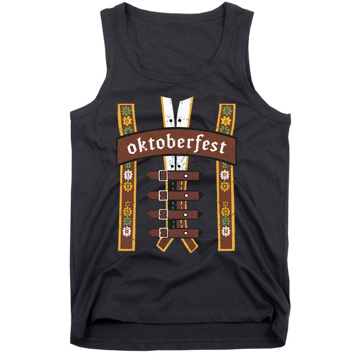 Oktoberfest Bavarian Munich Beer Lederhosen Suspenders Tank Top