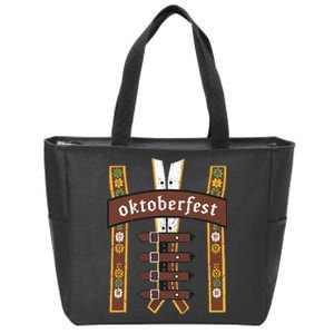 Oktoberfest Bavarian Munich Beer Lederhosen Suspenders Zip Tote Bag