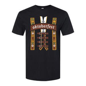 Oktoberfest Bavarian Munich Beer Lederhosen Suspenders Softstyle CVC T-Shirt