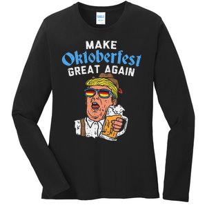 Oktoberfest Beer Mug Gift Funny Trump Make It Great Again Ladies Long Sleeve Shirt