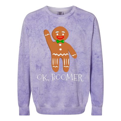 Ok Boomer Meme Millennials Gen Z Funny Xmas Gingerbread Gift Colorblast Crewneck Sweatshirt