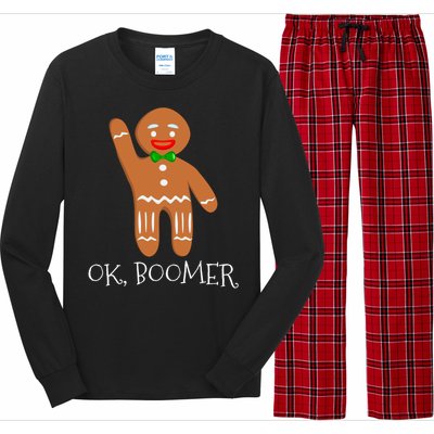 Ok Boomer Meme Millennials Gen Z Funny Xmas Gingerbread Gift Long Sleeve Pajama Set