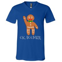 Ok Boomer Meme Millennials Gen Z Funny Xmas Gingerbread Gift V-Neck T-Shirt