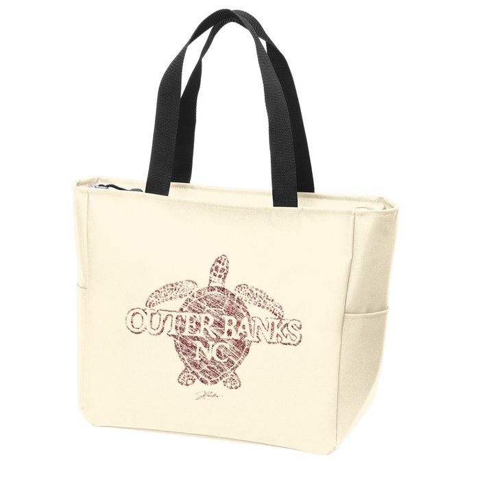 Outer B.A.N.K.S Nc Sea Turtle Zip Tote Bag
