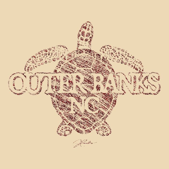 Outer B.A.N.K.S Nc Sea Turtle Zip Tote Bag
