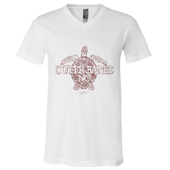 Outer B.A.N.K.S Nc Sea Turtle V-Neck T-Shirt