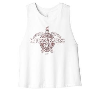 Outer B.A.N.K.S Nc Sea Turtle Women's Racerback Cropped Tank