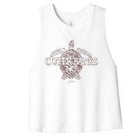 Outer B.A.N.K.S Nc Sea Turtle Women's Racerback Cropped Tank