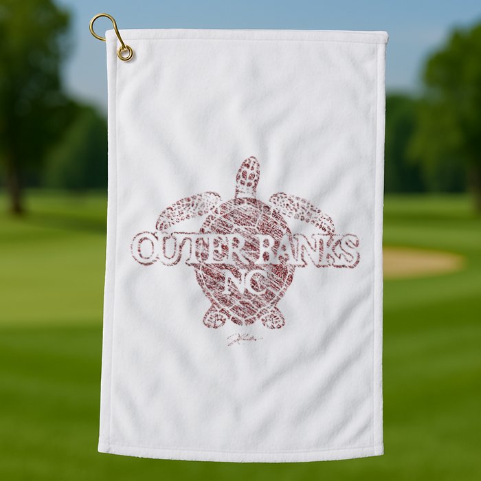 Outer B.A.N.K.S Nc Sea Turtle Golf Towel