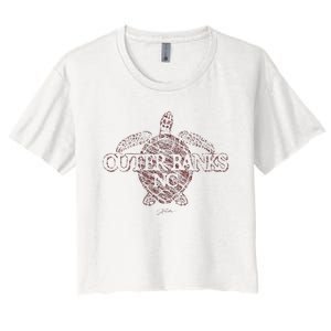 Outer B.A.N.K.S Nc Sea Turtle Women's Crop Top Tee