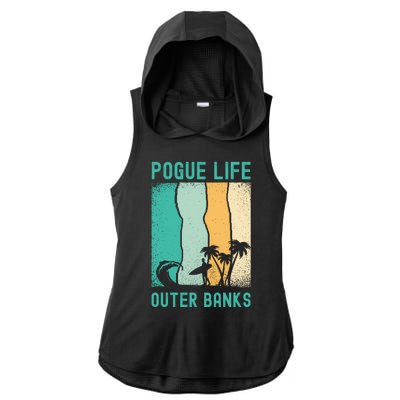 Outer Banks North Carolina NC Beach Ladies PosiCharge Tri-Blend Wicking Draft Hoodie Tank