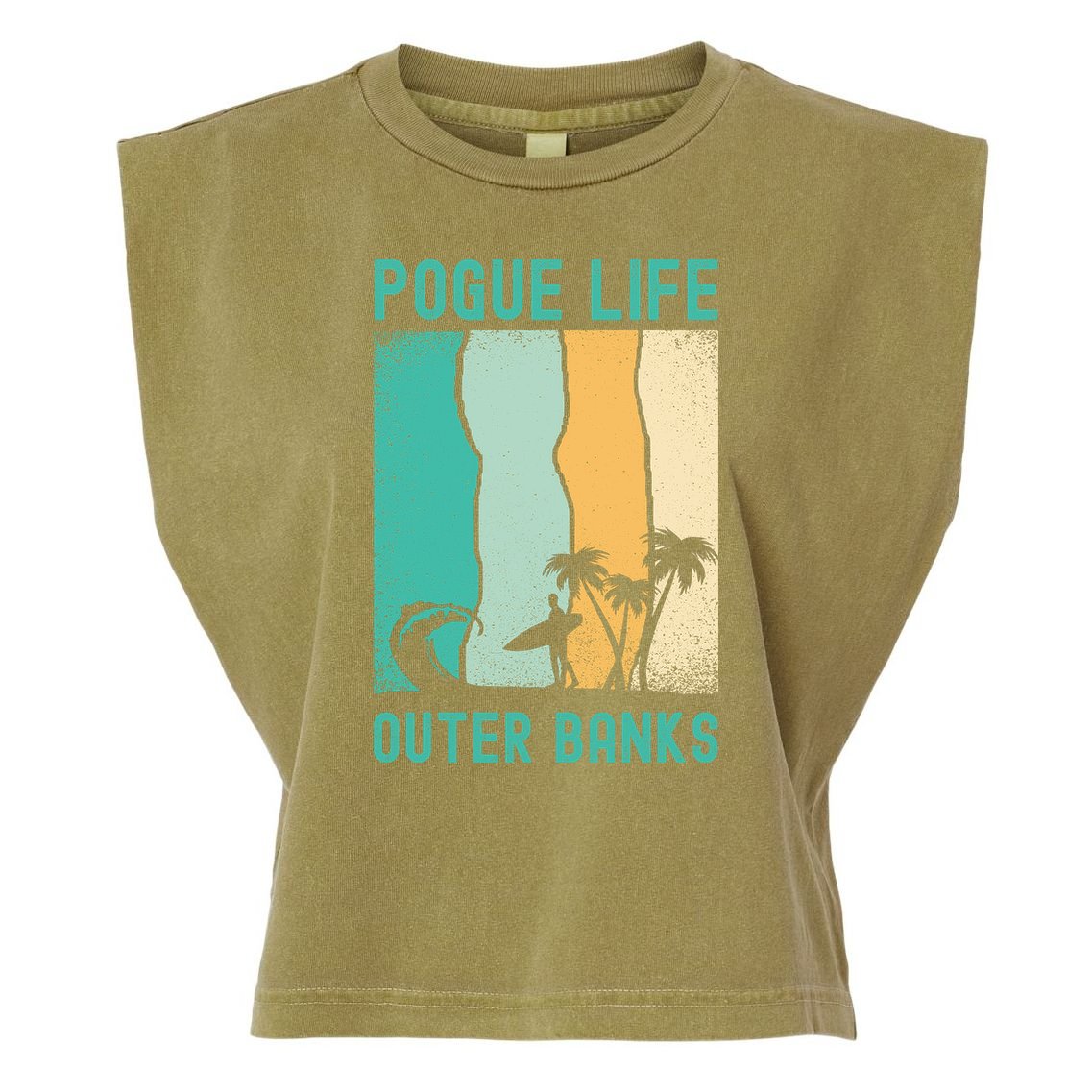 Outer Banks North Carolina NC Beach Garment-Dyed Women's Muscle Tee