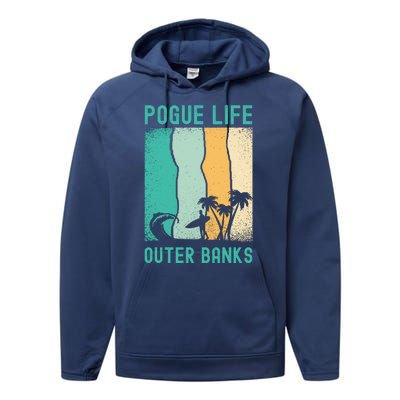 Outer Banks North Carolina NC Beach Performance Fleece Hoodie