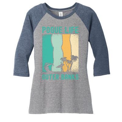 Outer Banks North Carolina NC Beach Women's Tri-Blend 3/4-Sleeve Raglan Shirt