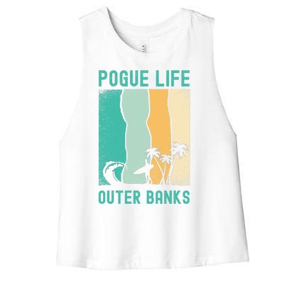 Outer Banks North Carolina NC Beach Women's Racerback Cropped Tank