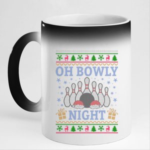 Oh Bowly Night Bowling Ugly Christmas 11oz Black Color Changing Mug