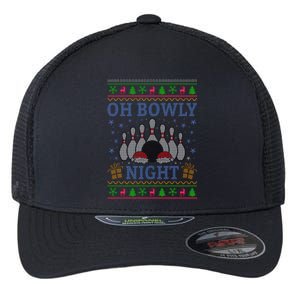 Oh Bowly Night Bowling Ugly Christmas Flexfit Unipanel Trucker Cap