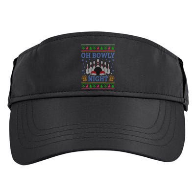 Oh Bowly Night Bowling Ugly Christmas Adult Drive Performance Visor