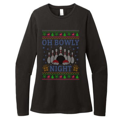 Oh Bowly Night Bowling Ugly Christmas Womens CVC Long Sleeve Shirt