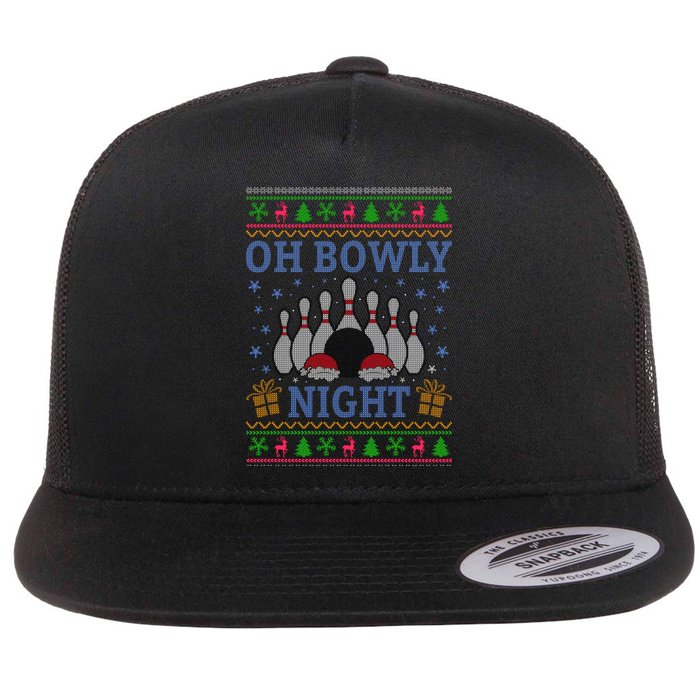 Oh Bowly Night Bowling Ugly Christmas Flatbill Hat