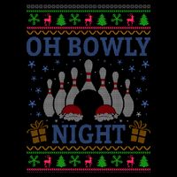 Oh Bowly Night Bowling Ugly Christmas Flatbill Hat
