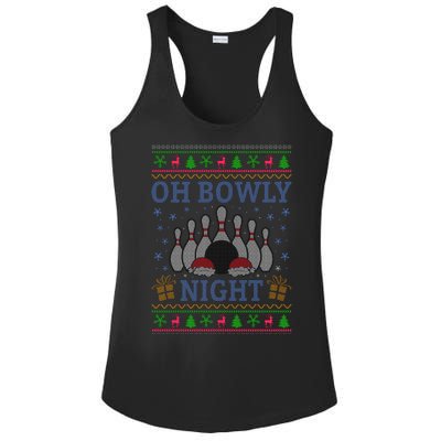 Oh Bowly Night Bowling Ugly Christmas Ladies PosiCharge Competitor Racerback Tank