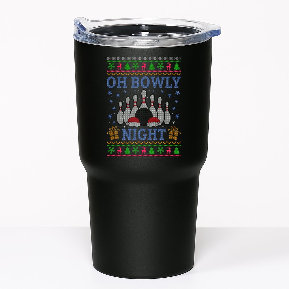 Oh Bowly Night Bowling Ugly Christmas Tumbler