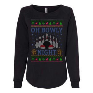 Oh Bowly Night Bowling Ugly Christmas Womens California Wash Sweatshirt