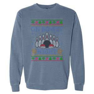 Oh Bowly Night Bowling Ugly Christmas Garment-Dyed Sweatshirt