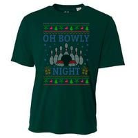 Oh Bowly Night Bowling Ugly Christmas Cooling Performance Crew T-Shirt