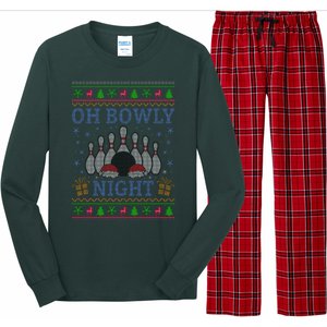 Oh Bowly Night Bowling Ugly Christmas Long Sleeve Pajama Set