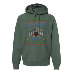 Oh Bowly Night Bowling Ugly Christmas Premium Hoodie