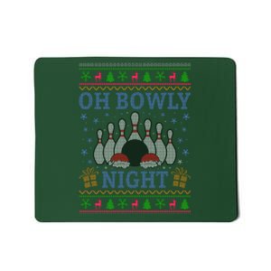 Oh Bowly Night Bowling Ugly Christmas Mousepad