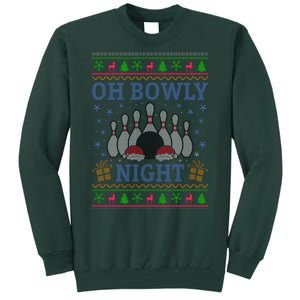 Oh Bowly Night Bowling Ugly Christmas Tall Sweatshirt