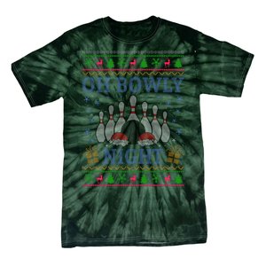 Oh Bowly Night Bowling Ugly Christmas Tie-Dye T-Shirt