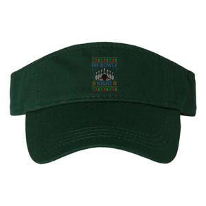 Oh Bowly Night Bowling Ugly Christmas Valucap Bio-Washed Visor