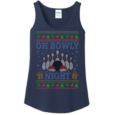 Oh Bowly Night Bowling Ugly Christmas Ladies Essential Tank