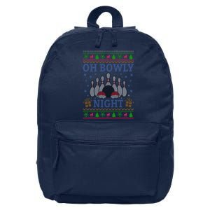 Oh Bowly Night Bowling Ugly Christmas 16 in Basic Backpack