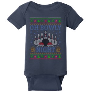 Oh Bowly Night Bowling Ugly Christmas Baby Bodysuit