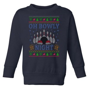 Oh Bowly Night Bowling Ugly Christmas Toddler Sweatshirt