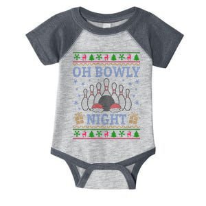 Oh Bowly Night Bowling Ugly Christmas Infant Baby Jersey Bodysuit